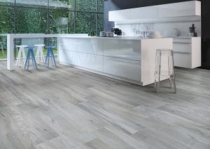 Luxurious kitchen with stainless steel appliances in a apartment