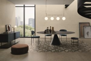 Italgraniti_silver grain_living angolo pranzo